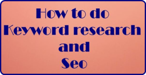 How to do keyword research and seo
